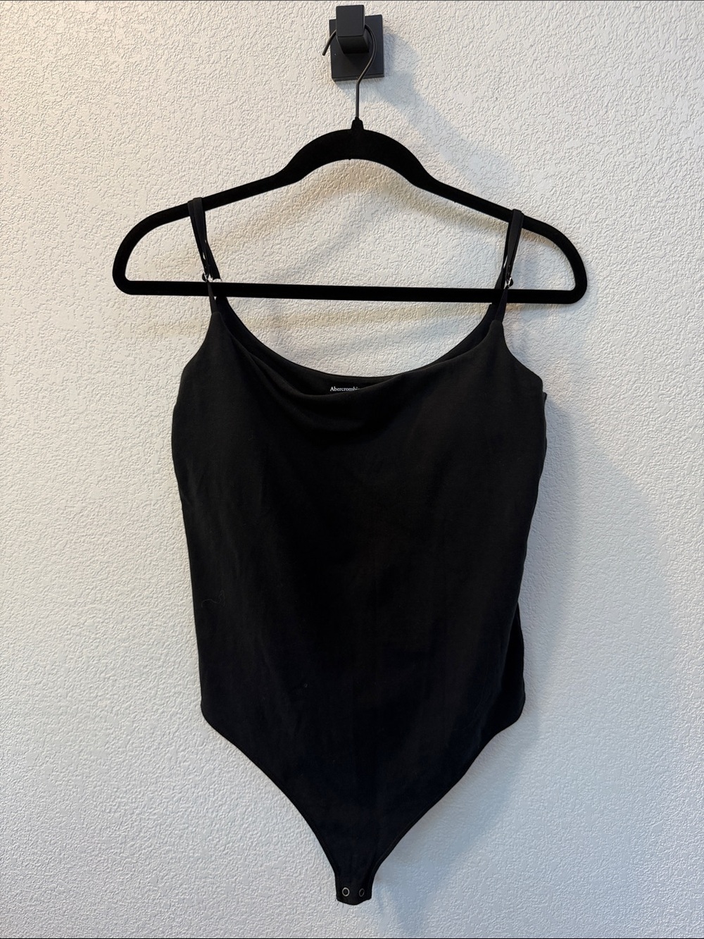 Abercrombie & Fitch Black Scoop-Neck Strap Bodysuit with bra padding